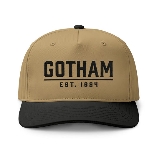 Gotham NYC Nickname Embroidered Two-Tone Cap — "GOTHAM EST. 1624"