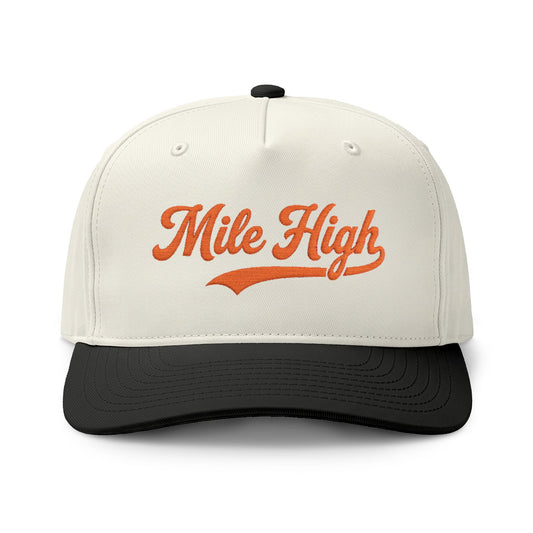 Mile High Embroidered Varsity Two-Tone Football Fan Cap