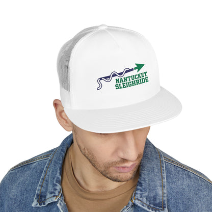 Nantucket Sleighride Hockey Trucker Hat — Embroidered Green Snapback