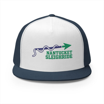 Nantucket Sleighride Hockey Trucker Hat — Embroidered Green Snapback