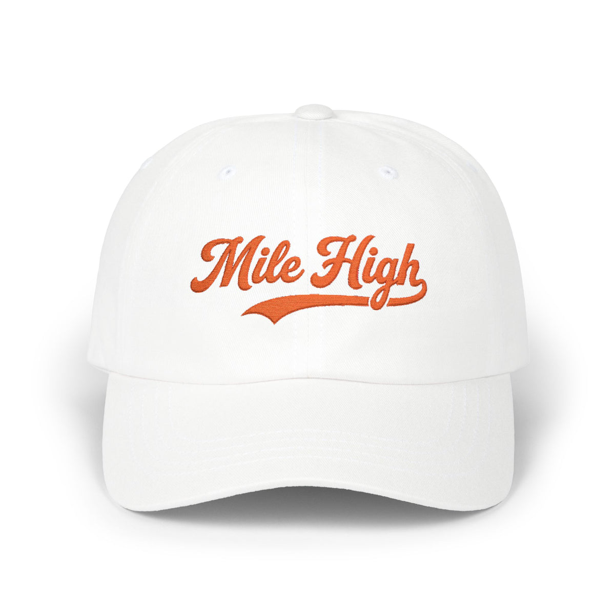 Mile High Dad Cap — Embroidered Retro Script Baseball Hat