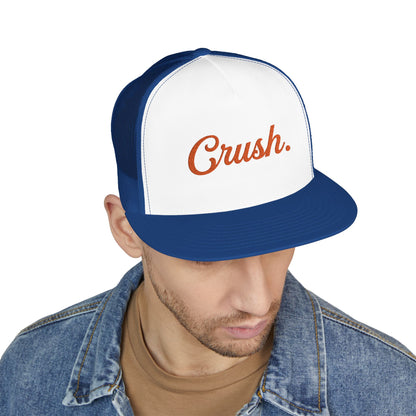 Crush. Football Fan Tailgate Trucker Hat — Script Mesh Cap