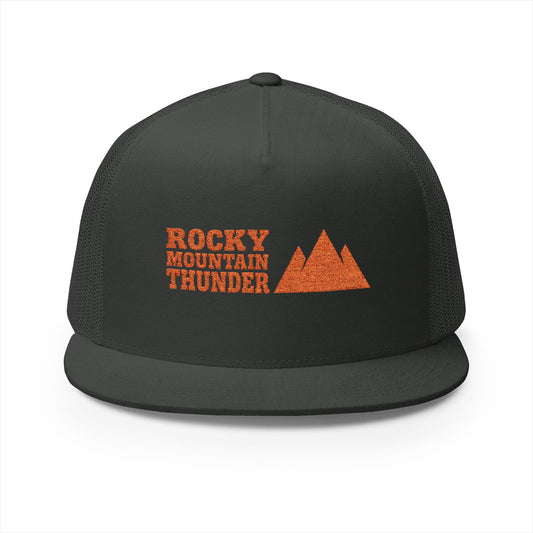 Rocky Mountain Thunder Tailgate Trucker Football Fan Hat - Orange Mountains Logo