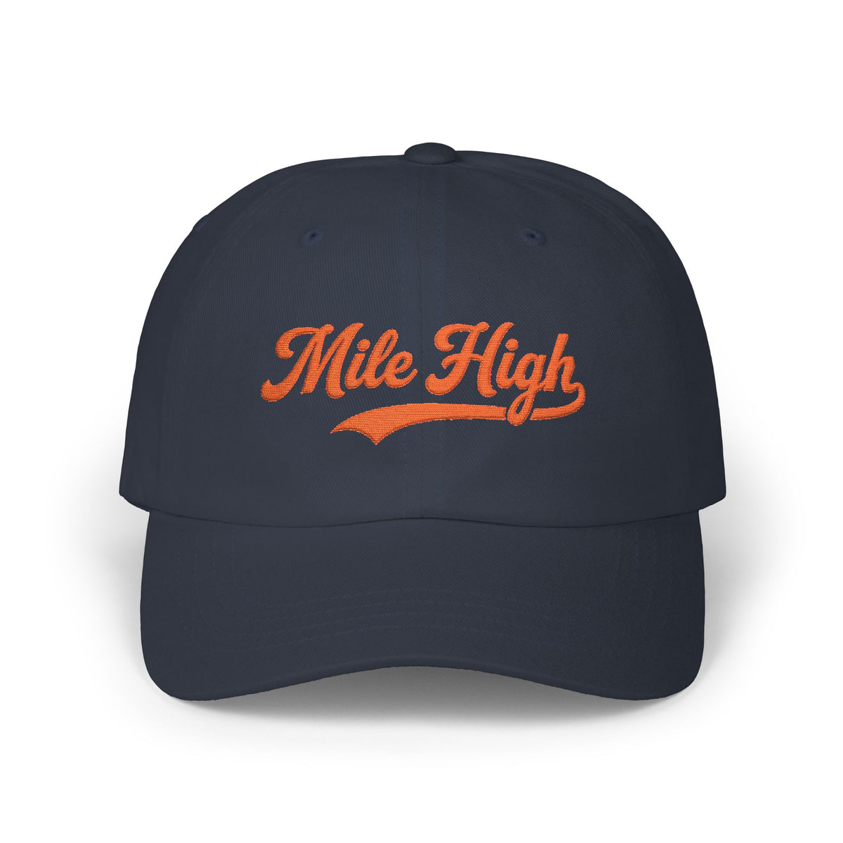 Mile High Dad Cap — Embroidered Retro Script Baseball Hat