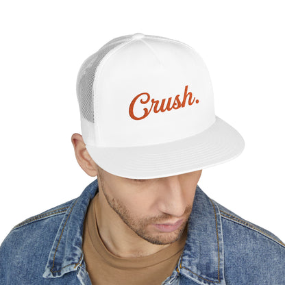 Crush. Football Fan Tailgate Trucker Hat — Script Mesh Cap