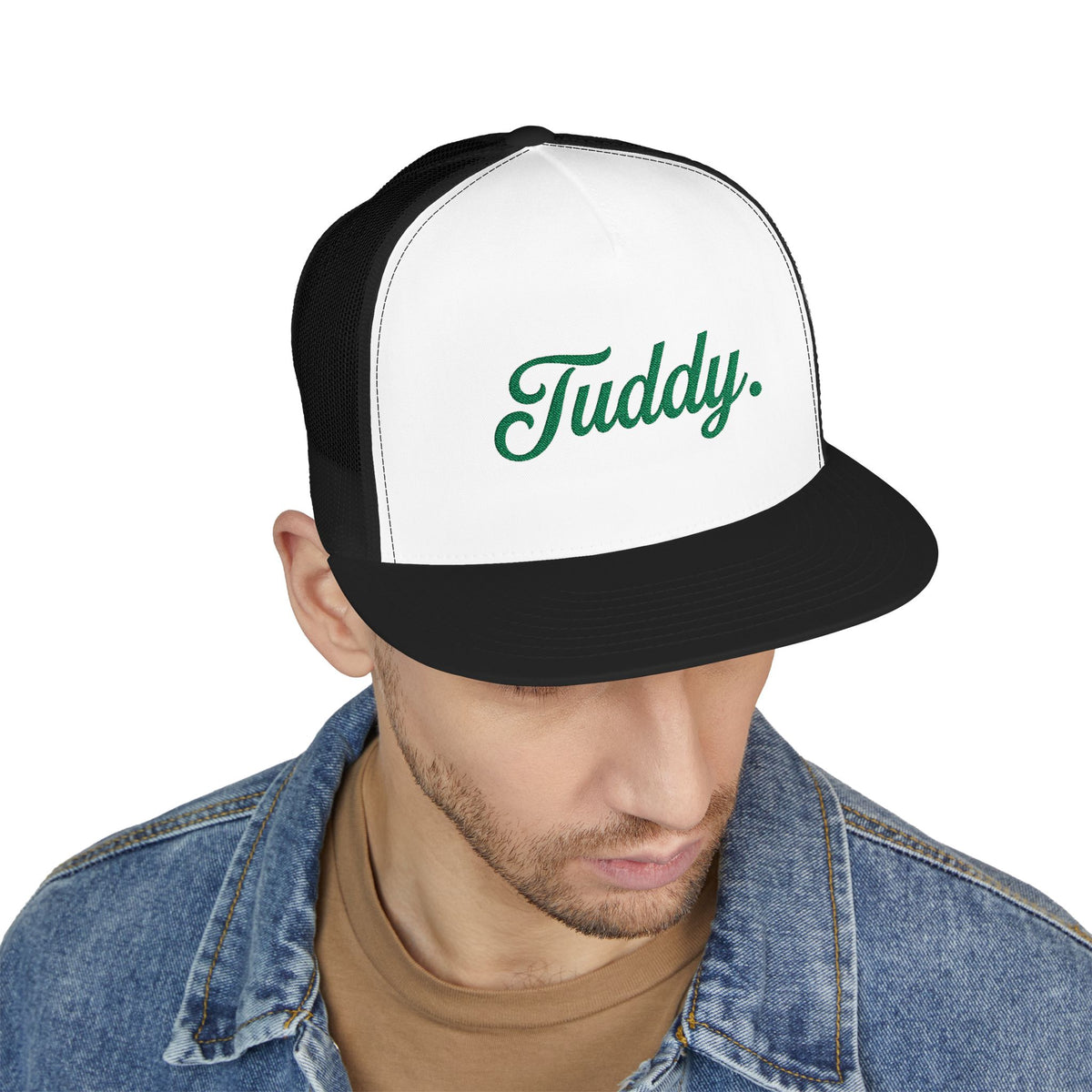 Tuddy. Football Fan Trucker Hat - Kelly Green Script