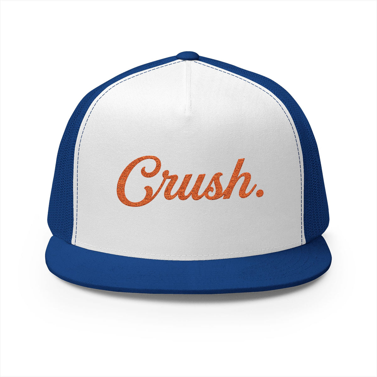 Crush. Football Fan Tailgate Trucker Hat — Script Mesh Cap