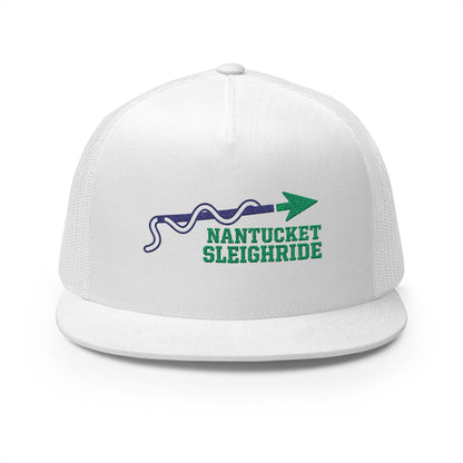 Nantucket Sleighride Hockey Trucker Hat — Embroidered Green Snapback