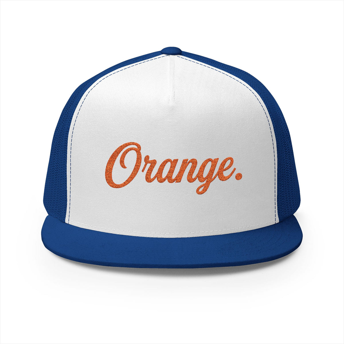 Trucker Cap - "Orange." Script Logo Mesh Snapback