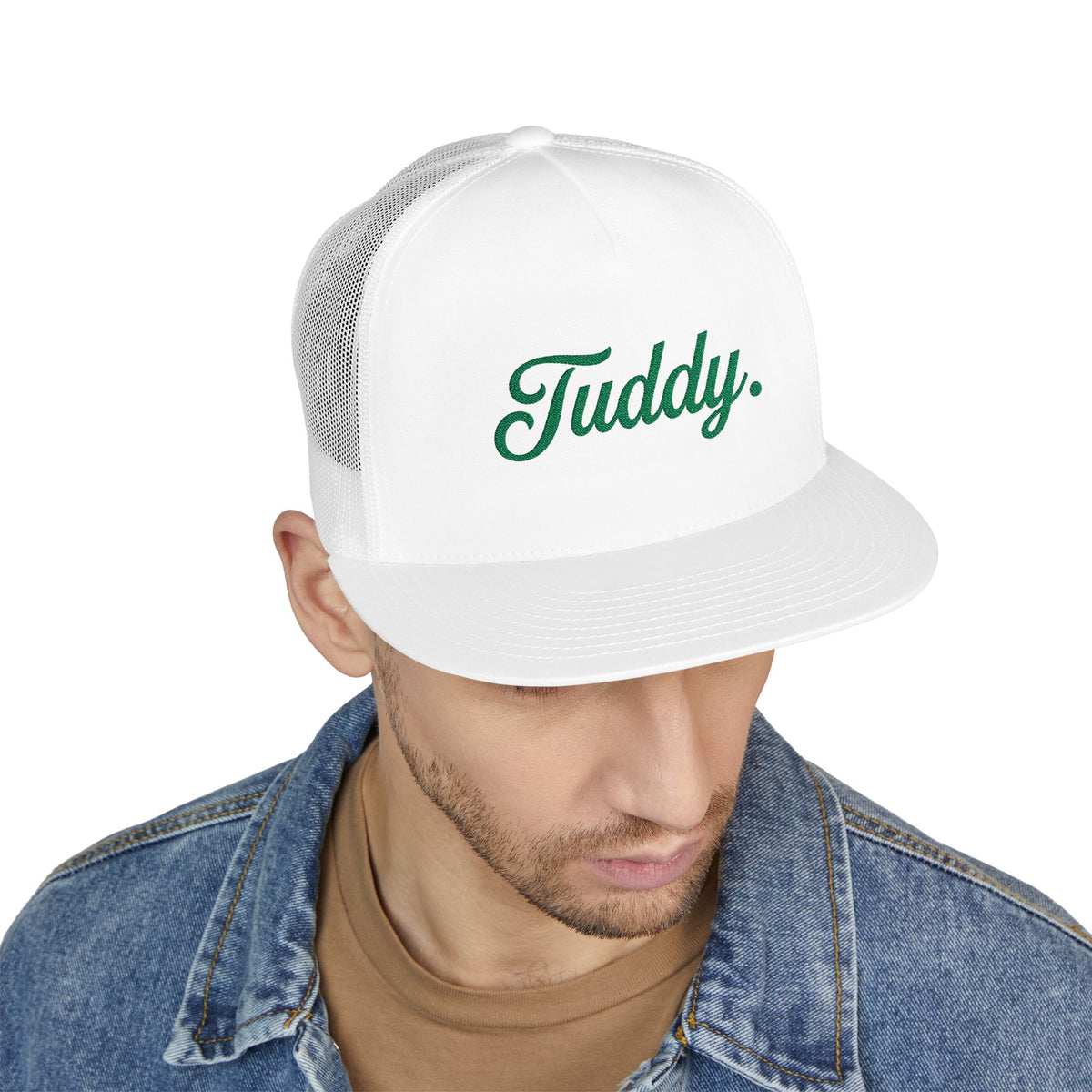 Tuddy. Football Fan Trucker Hat - Kelly Green Script