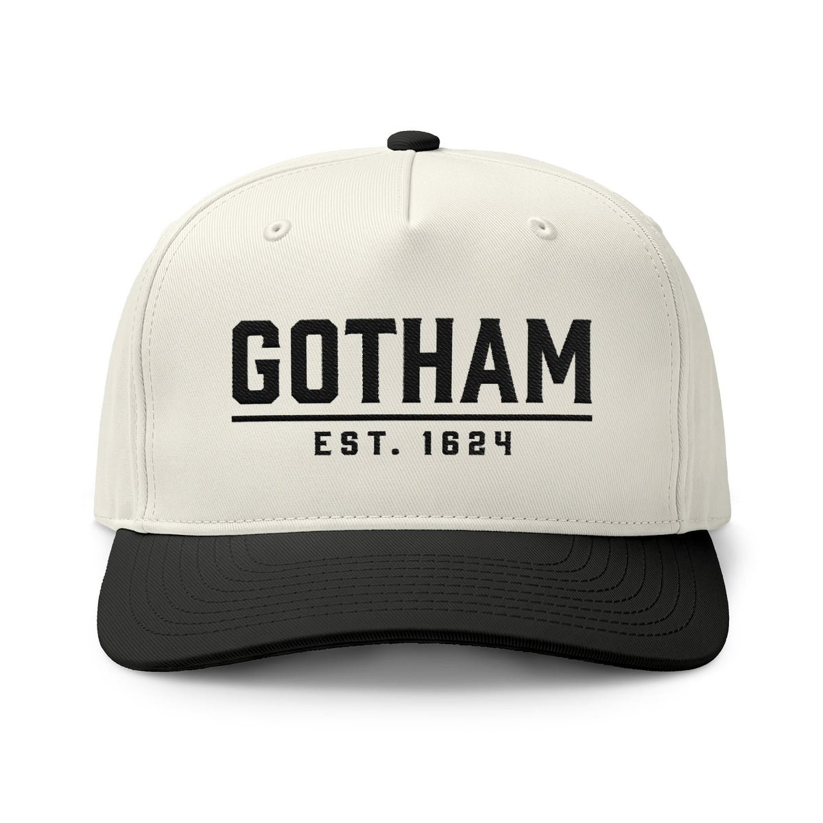 Gotham NYC Nickname Embroidered Two-Tone Cap — "GOTHAM EST. 1624"