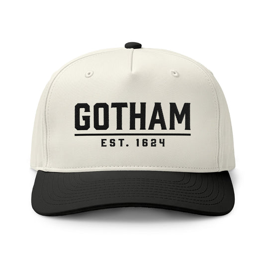Gotham NYC Nickname Embroidered Two-Tone Cap — "GOTHAM EST. 1624"