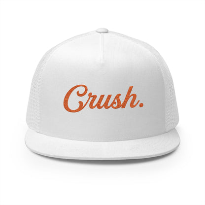 Crush. Football Fan Tailgate Trucker Hat — Script Mesh Cap