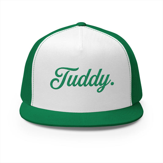 Tuddy. Football Fan Trucker Hat - Kelly Green Script